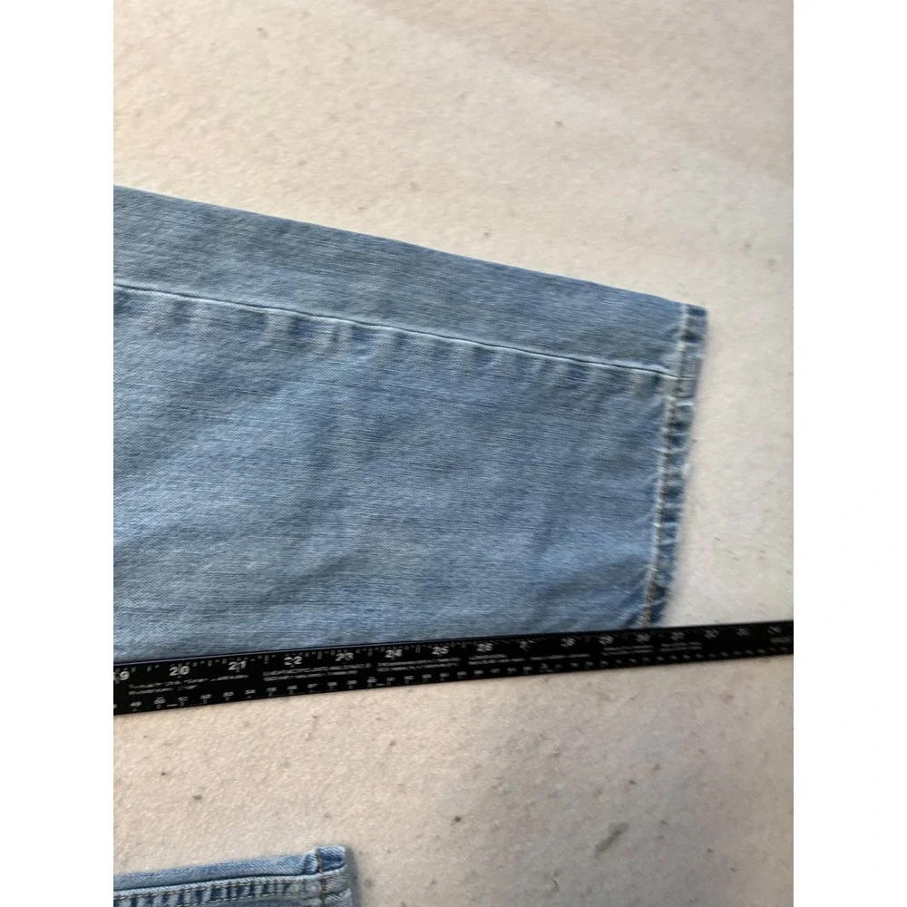 Levis 505 Regular Fit Straight Leg Light Wash Blue Denim Jeans Mens 30x32